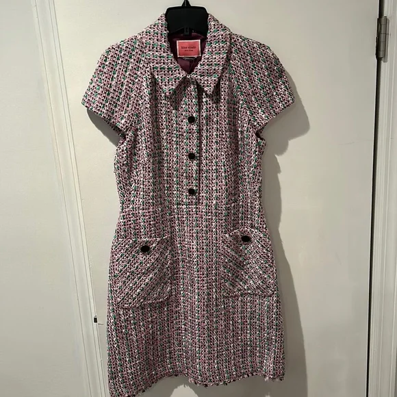green emerald velvet dress KATE SPADE New York Bittersweet So Foxy Multi Tweed Dress (US 06